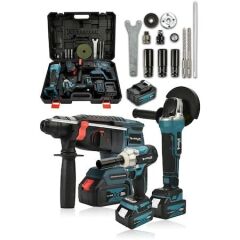 Assur Plus 3 Lü Set Şarjlı Matkap Hilti 2-26mm Torklu Vidalama Somun Sıkma Şarjlı Taşlama 125mm