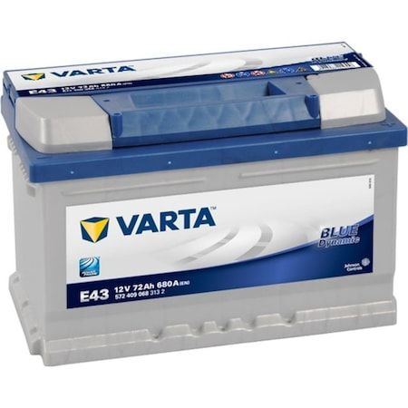 Varta Akü 12V 72 Ah Amper E43 (Ford-Opel Alçak Tip) Akü