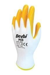 Beybi Pn5 Nitril Eldiven - Sarı Beyaz