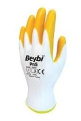 Beybi Pn5 Nitril Eldiven - Sarı Beyaz